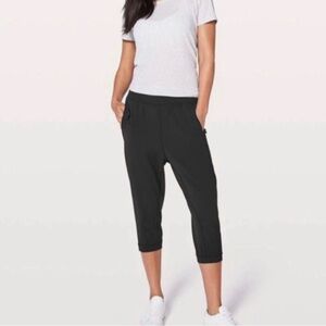 Lululemon Rejuvenate crop joggers in excellent condition. Black, size 4.